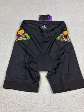 NWT Beroy Bike Shorts Women’s Black with Colorful Accent Cycling Padded